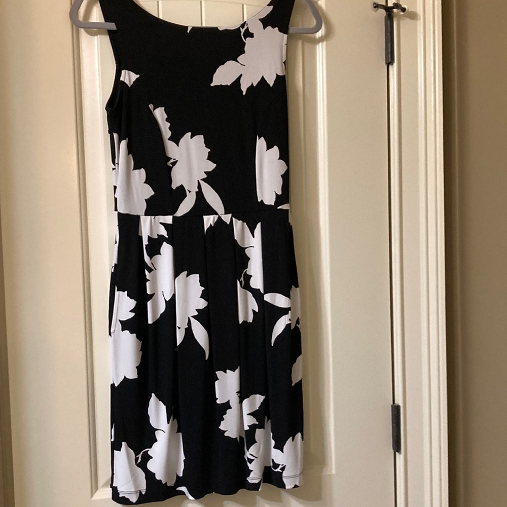 Cynthia Rowley Black and White Floral Midi Dress